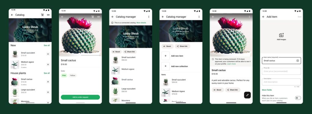 User interface example of adding all relevant photos of products